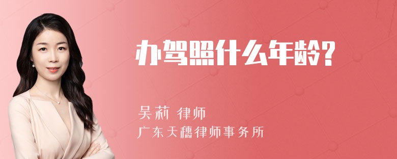 办驾照什么年龄?