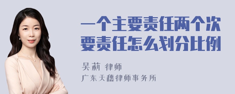 一个主要责任两个次要责任怎么划分比例