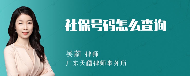 社保号码怎么查询