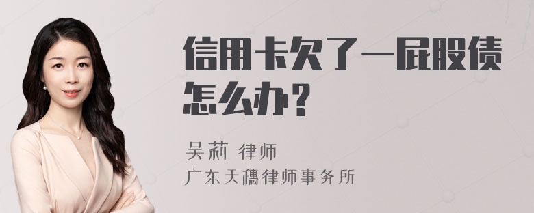 信用卡欠了一屁股债怎么办？