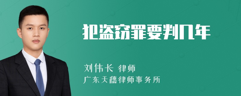 犯盗窃罪要判几年