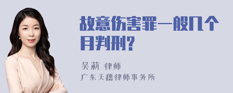 故意伤害罪一般几个月判刑?