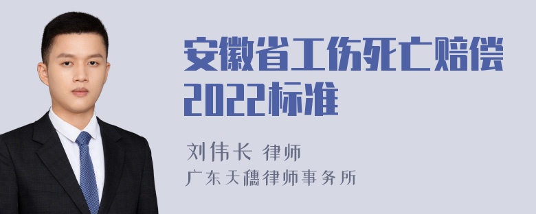 安徽省工伤死亡赔偿2022标准