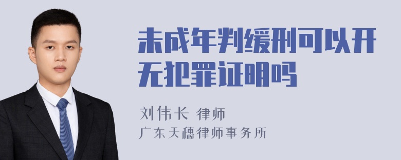 未成年判缓刑可以开无犯罪证明吗