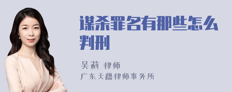 谋杀罪名有那些怎么判刑