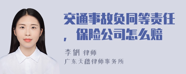 交通事故负同等责任，保险公司怎么赔