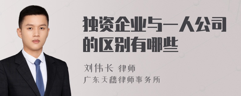 独资企业与一人公司的区别有哪些