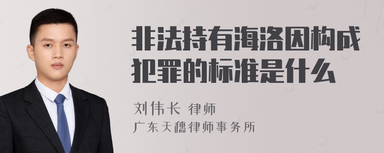 非法持有海洛因构成犯罪的标准是什么