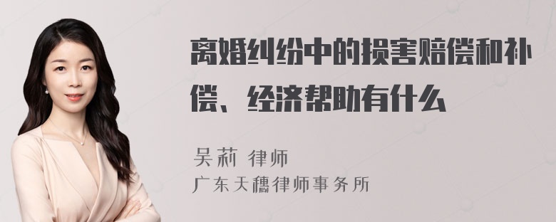 离婚纠纷中的损害赔偿和补偿、经济帮助有什么