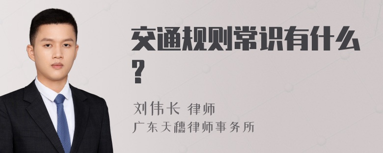 交通规则常识有什么?