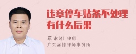 违章停车贴条不处理有什么后果