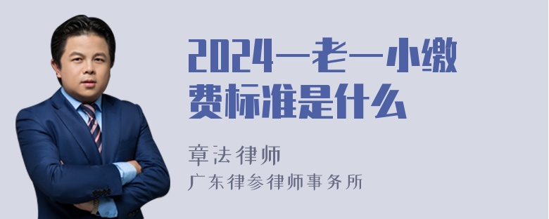 2024一老一小缴费标准是什么