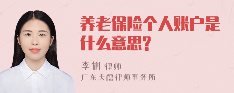 养老保险个人账户是什么意思?