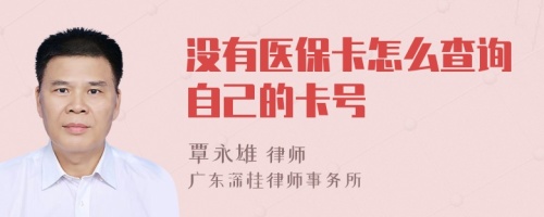 没有医保卡怎么查询自己的卡号