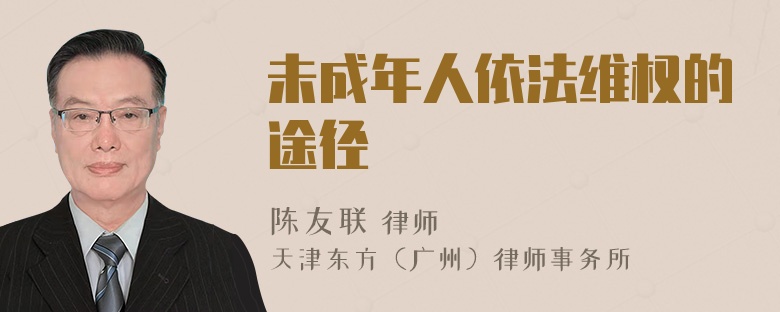 未成年人依法维权的途径