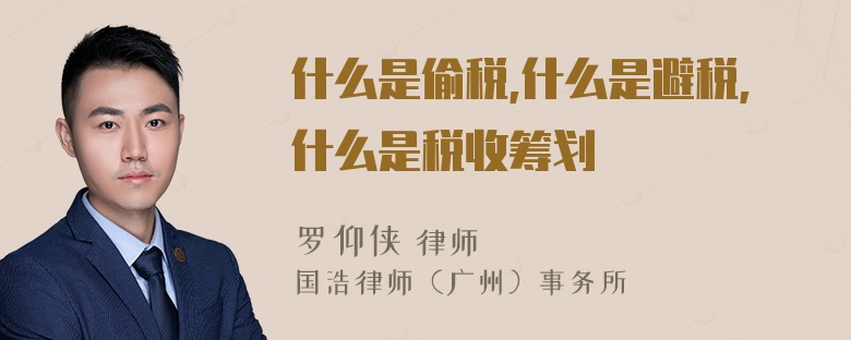 什么是偷税,什么是避税,什么是税收筹划