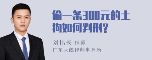 偷一条300元的土狗如何判刑?