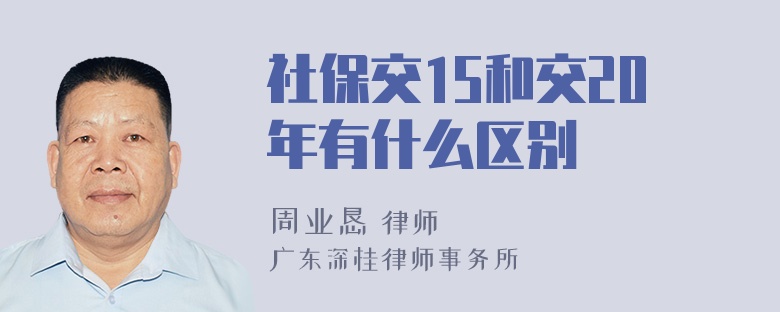 社保交15和交20年有什么区别