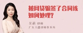 被网贷骗签了合同该如何处理?