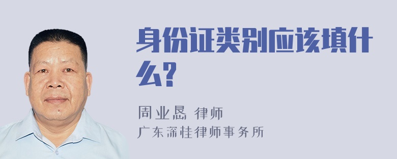 身份证类别应该填什么?