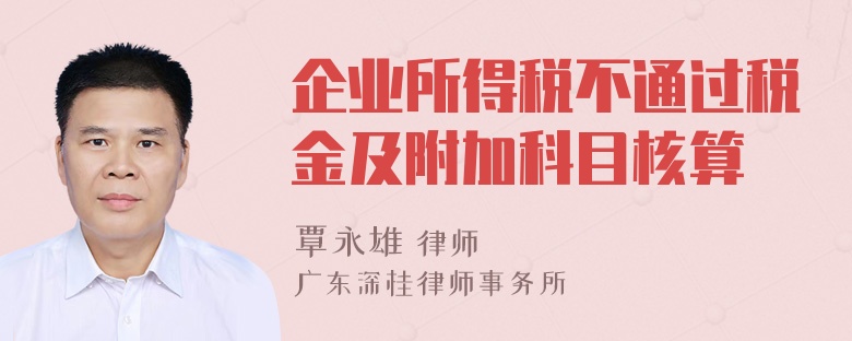 企业所得税不通过税金及附加科目核算