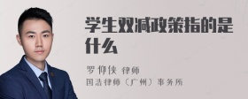 学生双减政策指的是什么