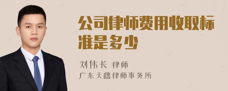 公司律师费用收取标准是多少