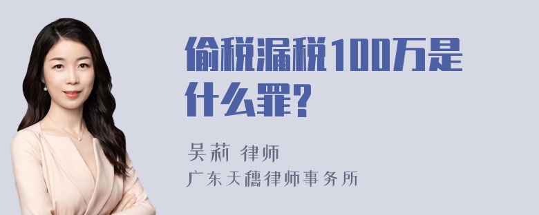 偷税漏税100万是什么罪?