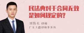 民法典对于合同无效是如何规定的?