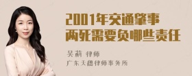 2001年交通肇事两死需要负哪些责任