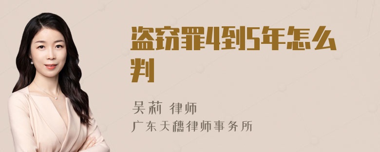 盗窃罪4到5年怎么判