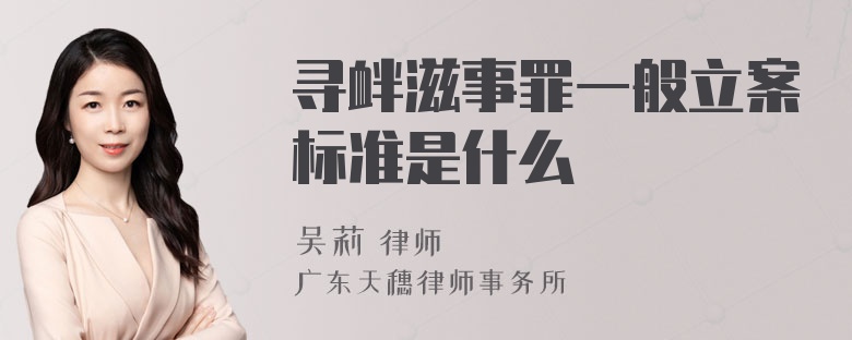 寻衅滋事罪一般立案标准是什么