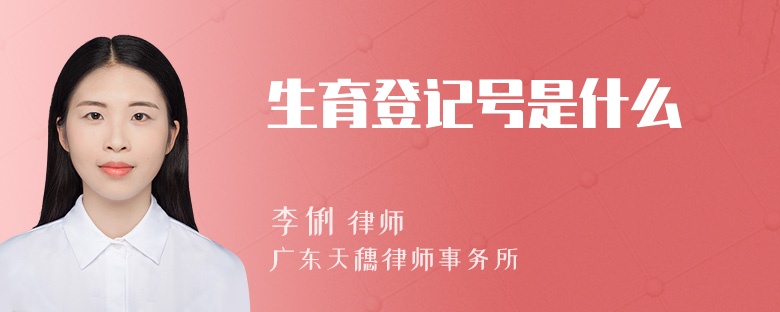 生育登记号是什么