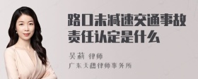 路口未减速交通事故责任认定是什么