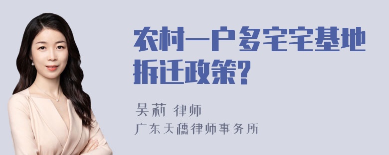 农村一户多宅宅基地拆迁政策?