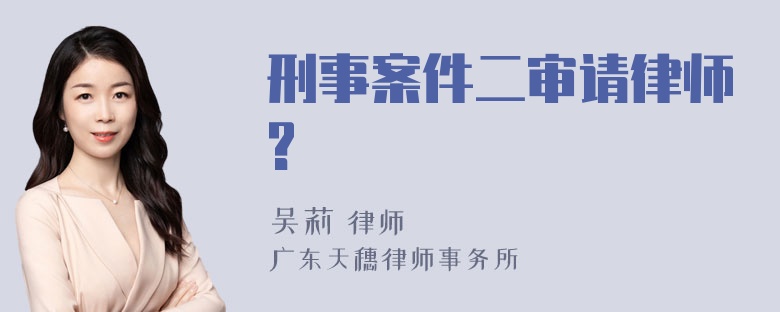 刑事案件二审请律师?