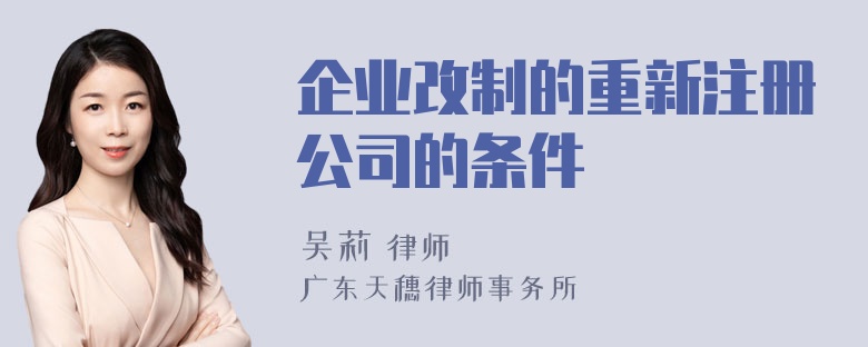 企业改制的重新注册公司的条件