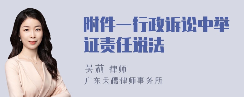 附件一行政诉讼中举证责任说法