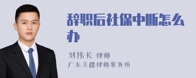 辞职后社保中断怎么办