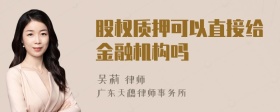 股权质押可以直接给金融机构吗