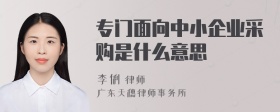 专门面向中小企业采购是什么意思