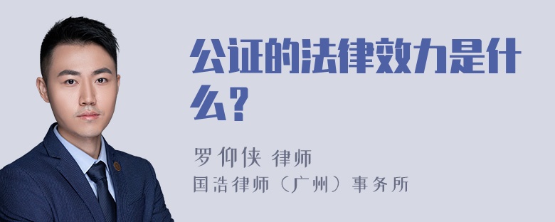 公证的法律效力是什么？