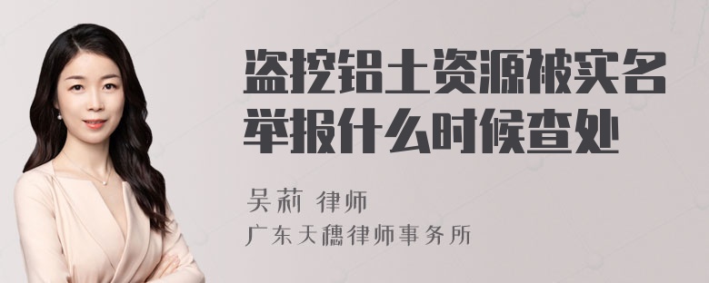 盗挖铝土资源被实名举报什么时候查处