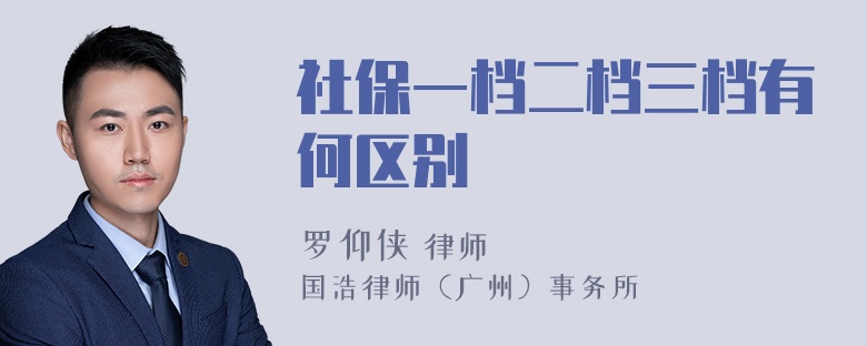 社保一档二档三档有何区别