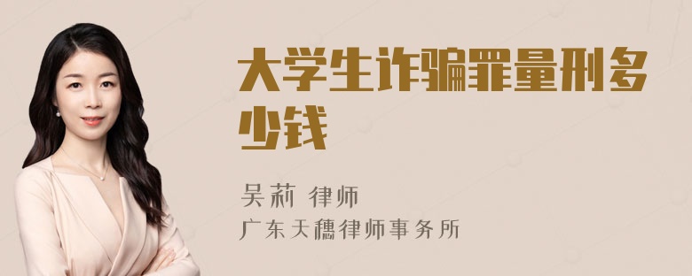 大学生诈骗罪量刑多少钱