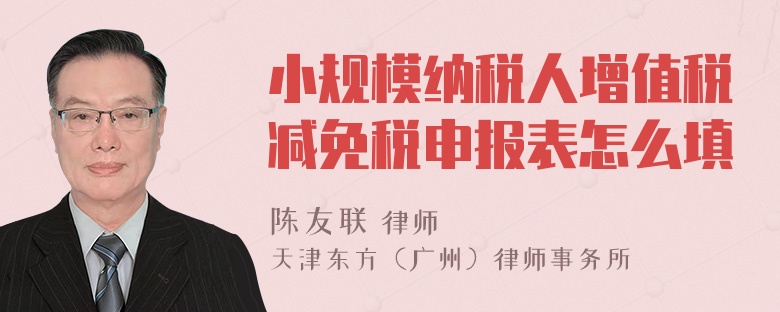 小规模纳税人增值税减免税申报表怎么填