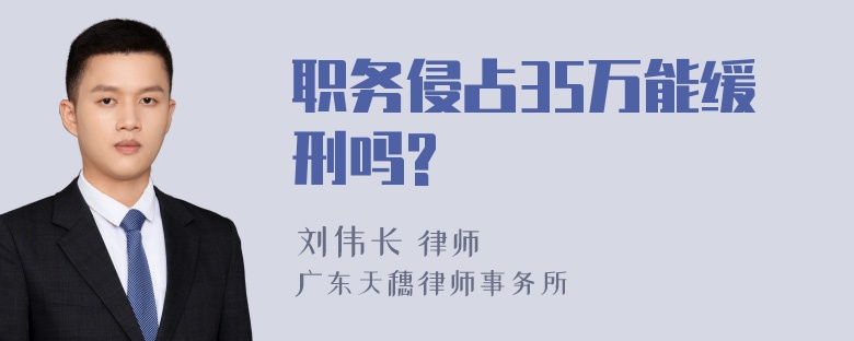 职务侵占35万能缓刑吗?