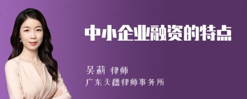 中小企业融资的特点