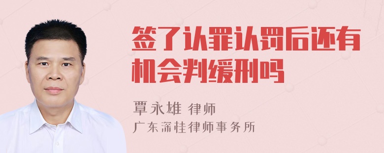 签了认罪认罚后还有机会判缓刑吗