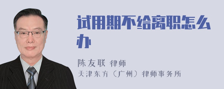 试用期不给离职怎么办